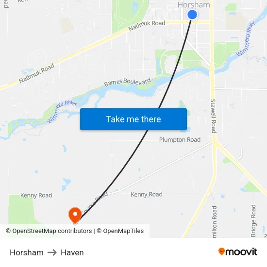 Horsham to Haven map