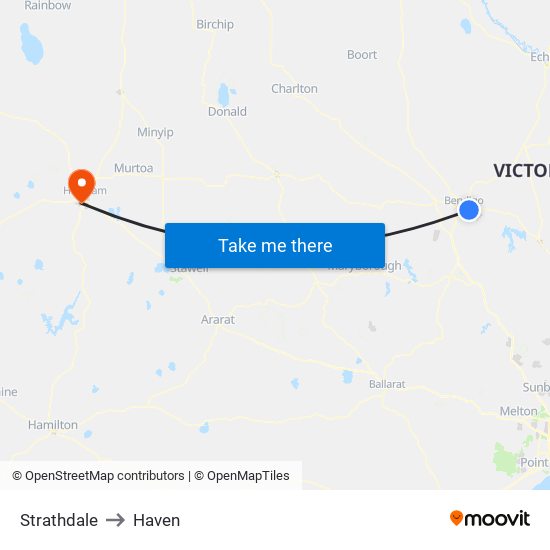 Strathdale to Haven map