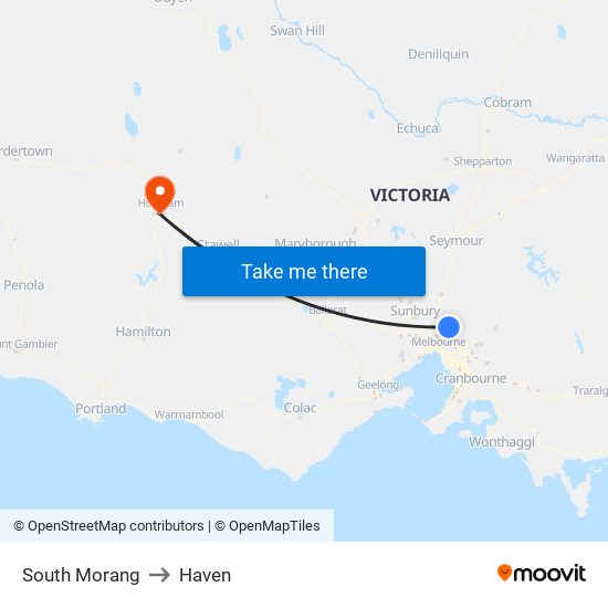 South Morang to Haven map