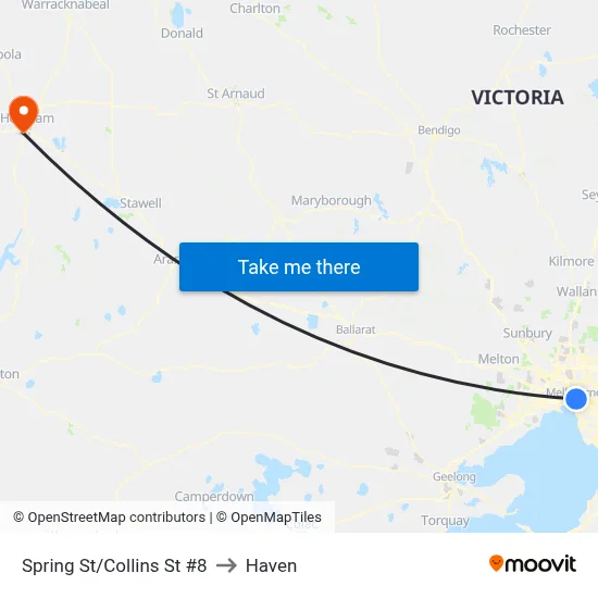 Spring St/Collins St #8 to Haven map
