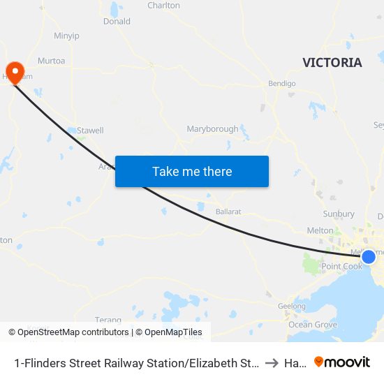 1-Flinders Street Railway Station/Elizabeth St (Melbourne City) to Haven map