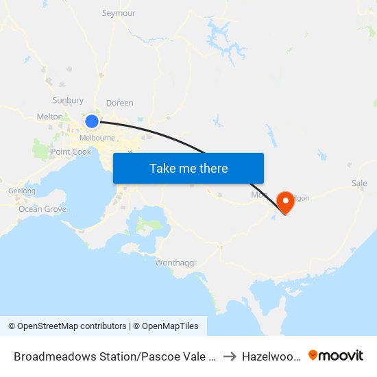 Broadmeadows Station/Pascoe Vale Rd (Broadmeadows) to Hazelwood North map