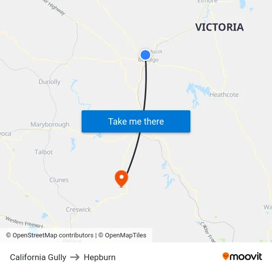 California Gully to Hepburn map