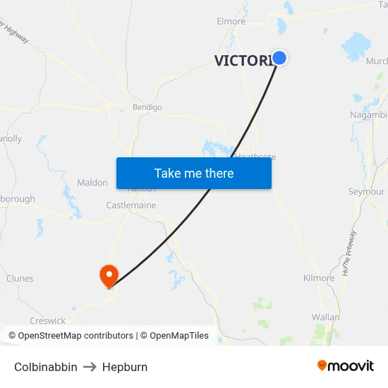 Colbinabbin to Hepburn map