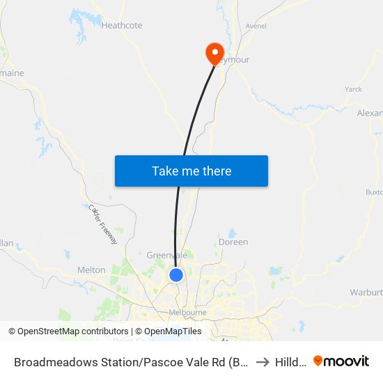 Broadmeadows Station/Pascoe Vale Rd (Broadmeadows) to Hilldene map