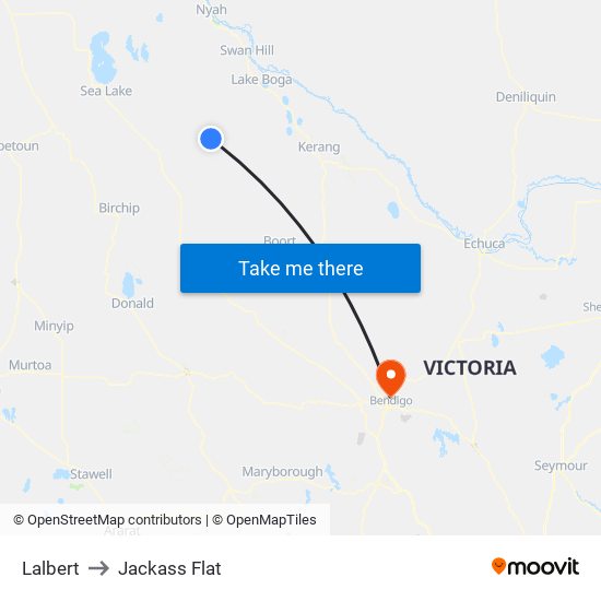 Lalbert to Jackass Flat map