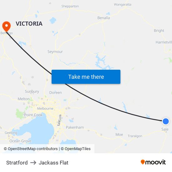 Stratford to Jackass Flat map