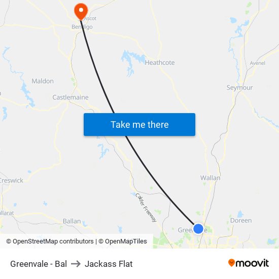 Greenvale - Bal to Jackass Flat map