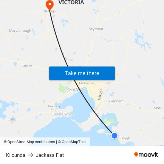 Kilcunda to Jackass Flat map