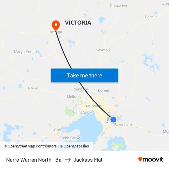 Narre Warren North - Bal to Jackass Flat map