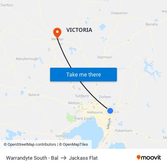 Warrandyte South - Bal to Jackass Flat map