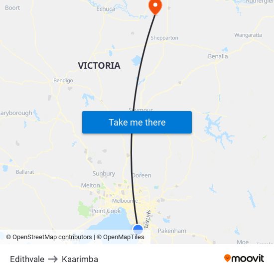 Edithvale to Kaarimba map