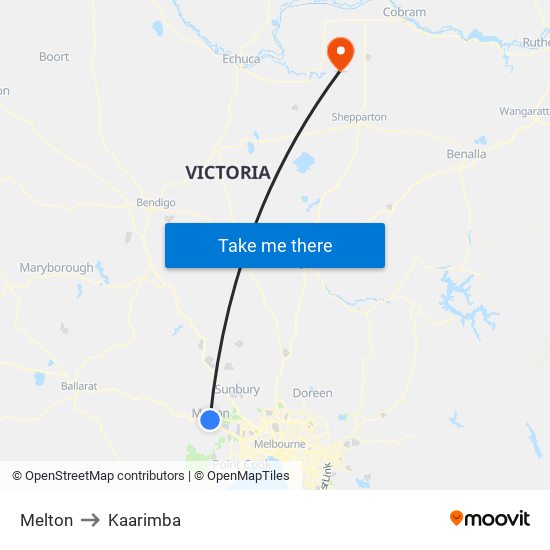 Melton to Kaarimba map