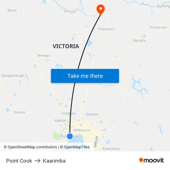 Point Cook to Kaarimba map