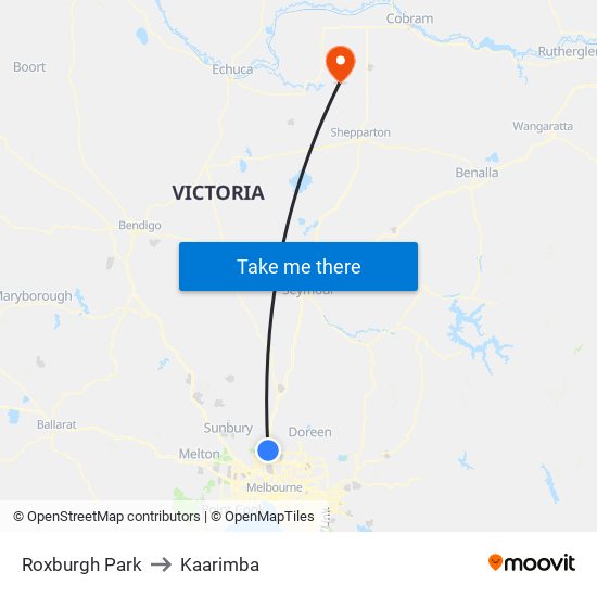 Roxburgh Park to Kaarimba map