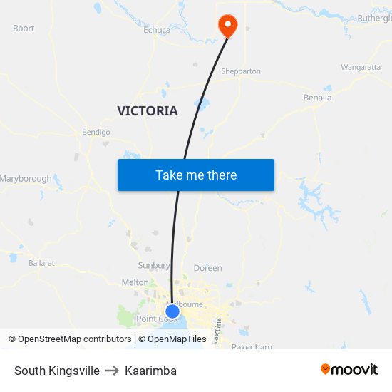 South Kingsville to Kaarimba map