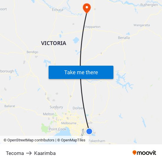 Tecoma to Kaarimba map