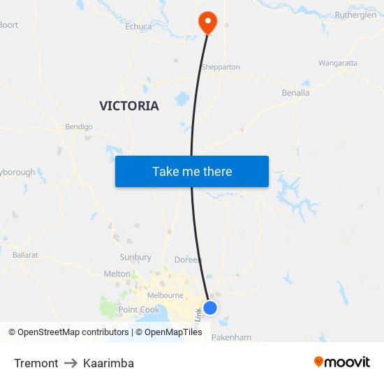 Tremont to Kaarimba map