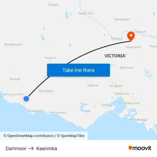 Dartmoor to Kaarimba map