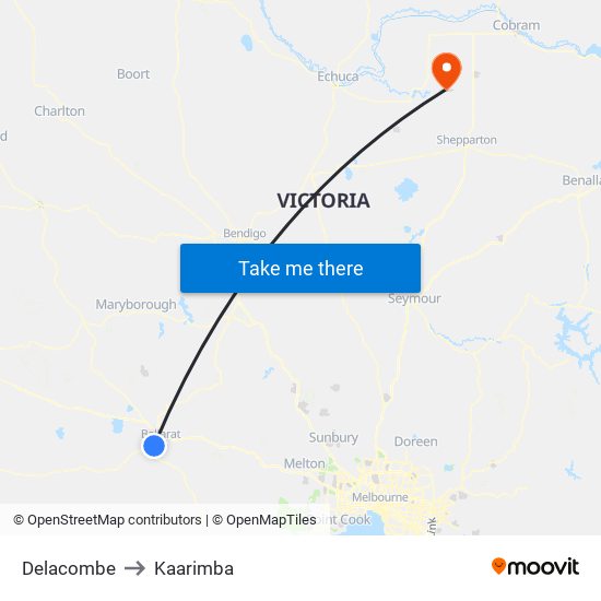 Delacombe to Kaarimba map