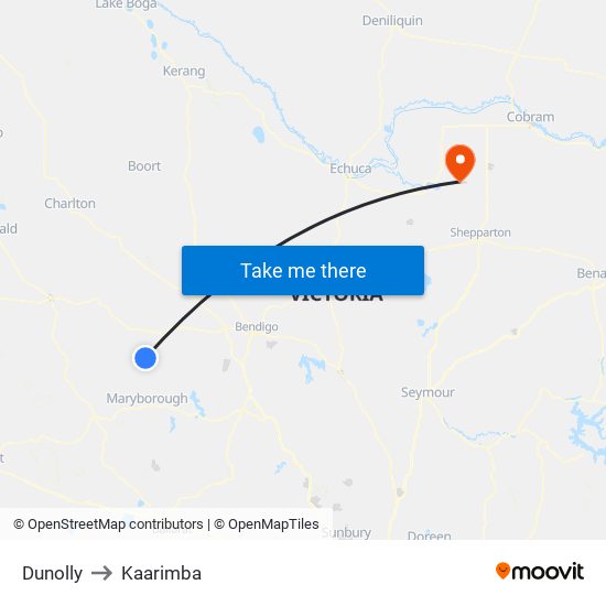 Dunolly to Kaarimba map