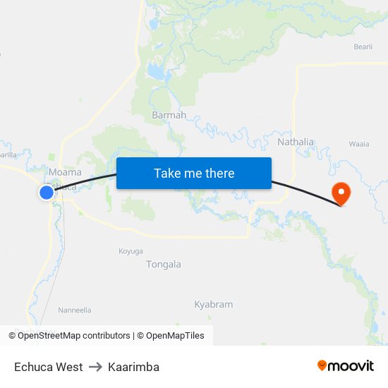 Echuca West to Kaarimba map