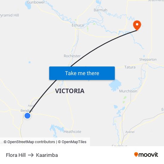 Flora Hill to Kaarimba map