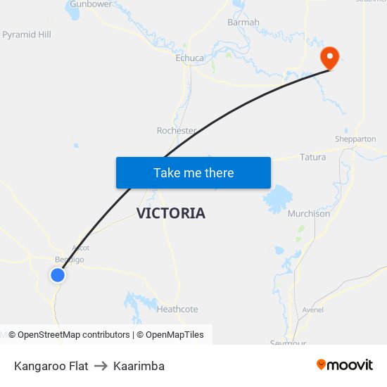 Kangaroo Flat to Kaarimba map