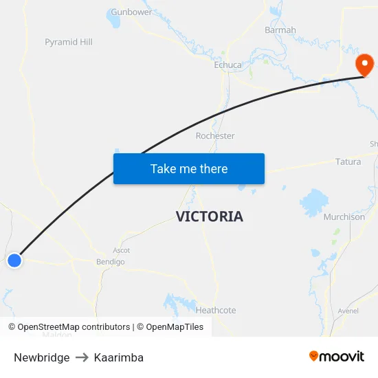 Newbridge to Kaarimba map