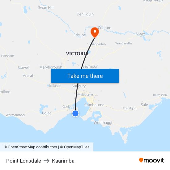 Point Lonsdale to Kaarimba map