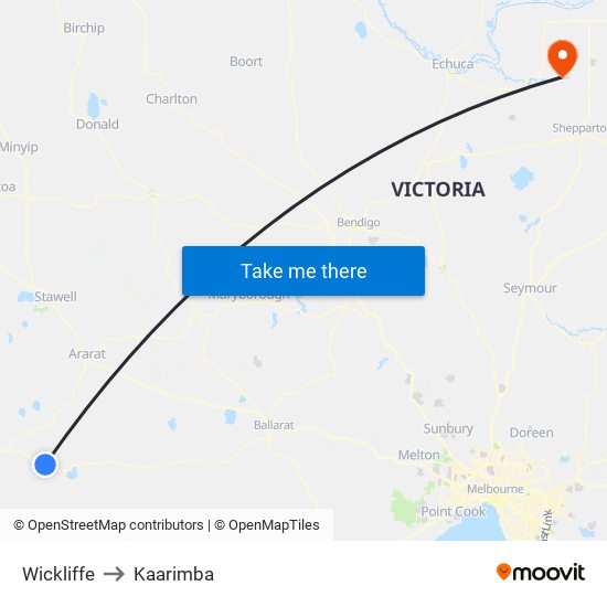 Wickliffe to Kaarimba map