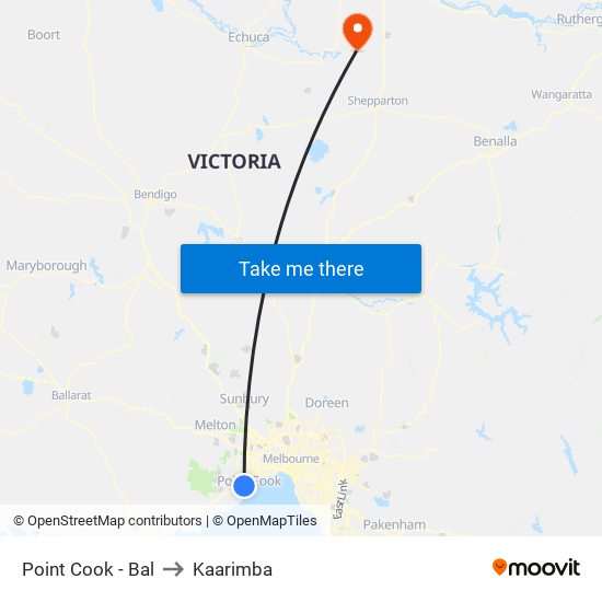 Point Cook - Bal to Kaarimba map