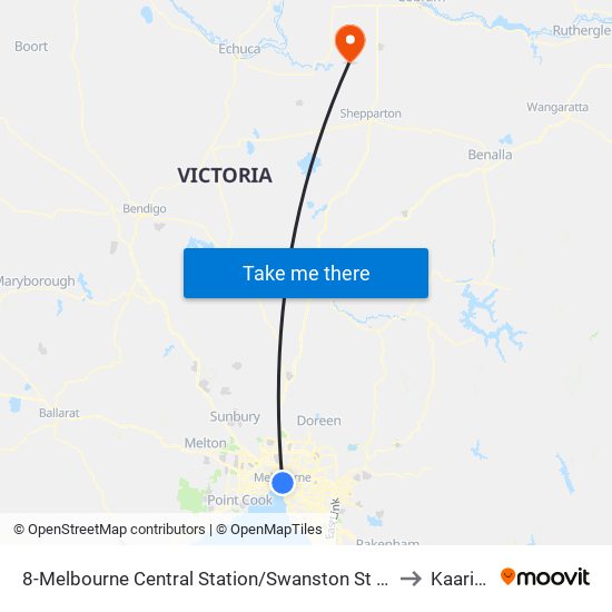 8-Melbourne Central Station/Swanston St (Melbourne City) to Kaarimba map