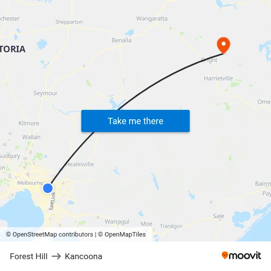 Forest Hill to Kancoona map