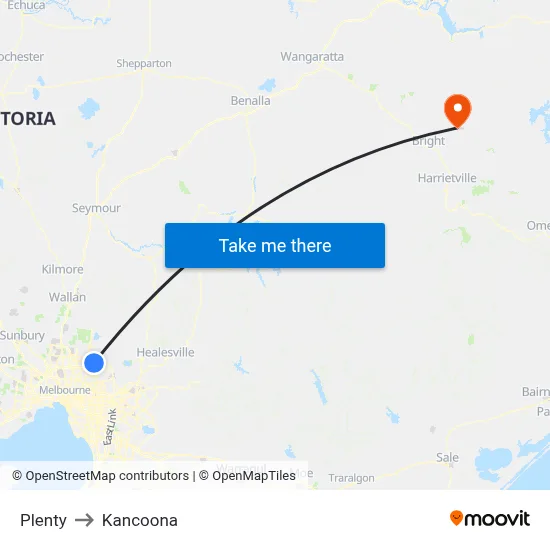 Plenty to Kancoona map