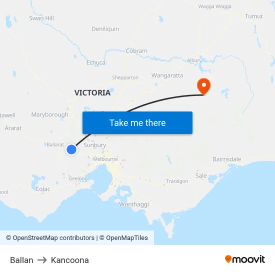 Ballan to Kancoona map