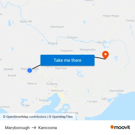 Maryborough to Kancoona map