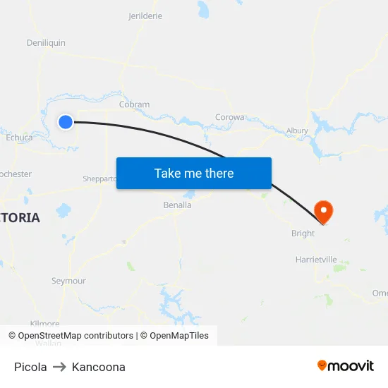 Picola to Kancoona map
