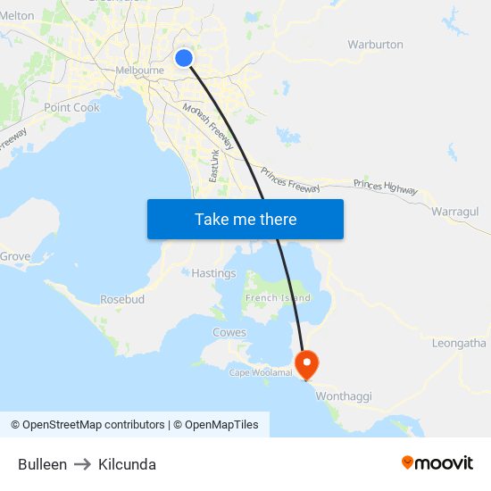 Bulleen to Kilcunda map