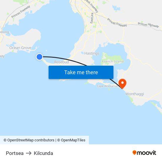 Portsea to Kilcunda map