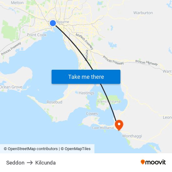 Seddon to Kilcunda map
