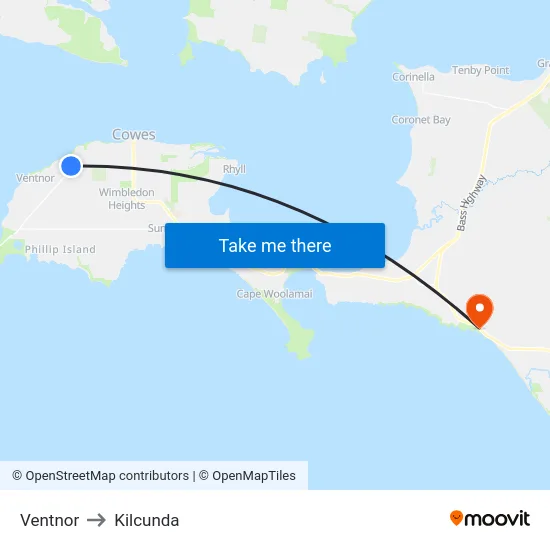 Ventnor to Kilcunda map