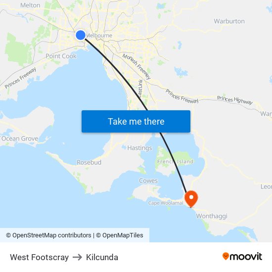 West Footscray to Kilcunda map