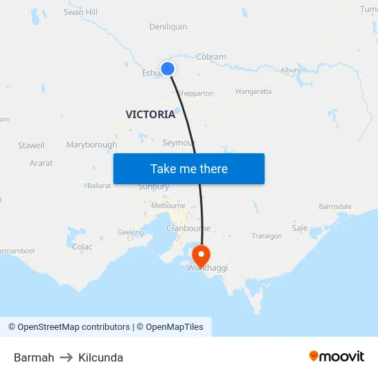 Barmah to Kilcunda map