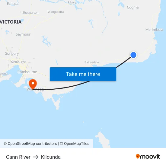 Cann River to Kilcunda map