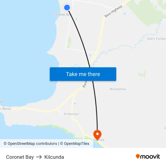 Coronet Bay to Kilcunda map