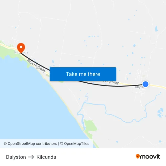 Dalyston to Kilcunda map