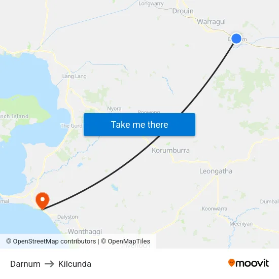 Darnum to Kilcunda map