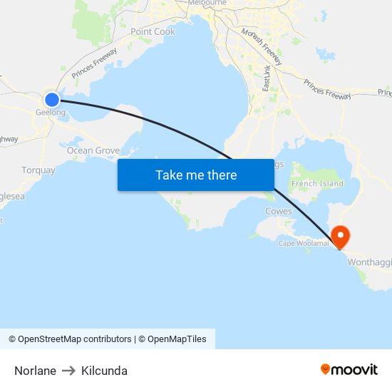 Norlane to Kilcunda map