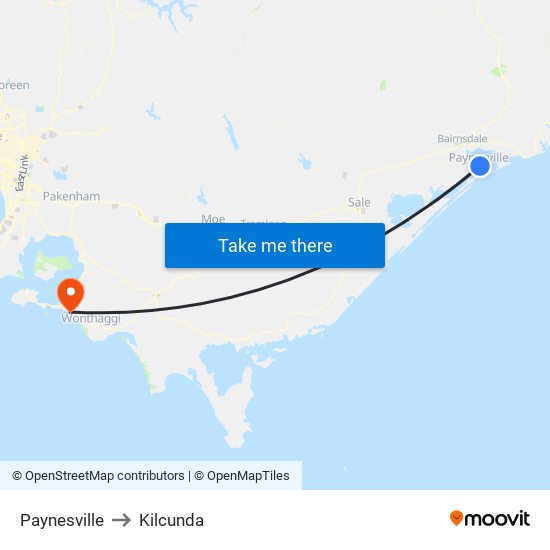 Paynesville to Kilcunda map